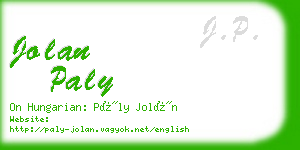 jolan paly business card